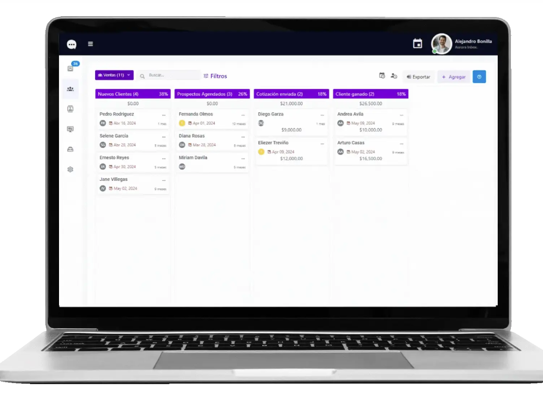 screenshot of Aurora Inbox